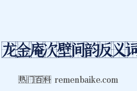 龙金庵次壁间韵反义词是什么意思的图片